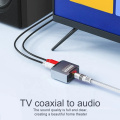 Newest  Digital Optical Coaxial to Analog RCA L/R Audio Converter Adapter with 3.5mm port Toslink Cable and USB Power Cable